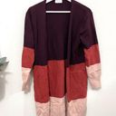 Pink Lily  Orange and Tan Colorblock Open Front Cardigan Size M Photo 1