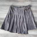 INDIKAH  Gray Faux Suede Pleated Skirt Size 2 NWT K2K5 Photo 0