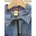 Denim & Co Retro  100% Cotton Shirt Women’s Large Blue Denim Long Sleeve Full Zip Photo 1