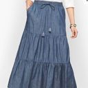 Talbots  Tiered Denim Maxi Skirt Photo 0