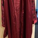 Delicates Sophia By  Woman Size 2x Sexy Burgundy Kimono Robe Silky Photo 0