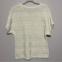 Coldwater Creek  Cotton Blend Short Sleeve Boho Chunky Knit Cream Sweater Medium Photo 2