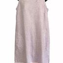 J.Jill  Love Linen Blue White Coral Striped Sleeveless Shift Dress XS Photo 0