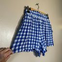 Jane and Delancey Blue Gingham  Stretch Shorts Size L EUC Photo 2