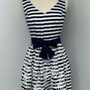 Lilly Pulitzer  Womens Roswell Dress Size 2 Navy Cording White Stripes Crystals Photo 0