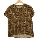 ZARA  Brown Snakeskin Python Crewneck Short Sleeve T-Shirt S Photo 0