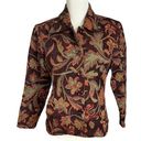 Chadwick's Vintage Size 4P Petite Tapestry Blazer Jacket Floral Print Button Up Photo 0