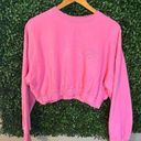 Bo+Tee  X Meggan Grubb Cropped Pink Sweatshirt Hearts Sz Medium Photo 0