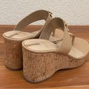 Sam Edelman  Yardlie Almond Tan Patent Cork Wedge Platform Sandals Size 6 Photo 2