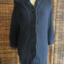 Calvin Klein Jeans  Black Long Cardigan Knitted Button Up Size M Photo 6