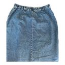 American Vintage Vintage 90’s Stonebridge long faux wrap blue denim skirt side pockets size 4 P Photo 7