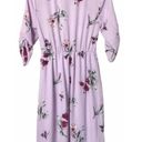 Bobeau  Lavender Floral Ruched Midi Dress S Photo 2