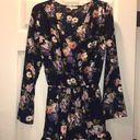 Altar'd State Altar’d State Navy Floral Chiffon L/S romper Photo 0