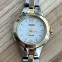 Seiko  Solar Ladies Watch Two Tone Bracelet Round White Dial Photo 2