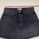 AGOLDE NEW  Parker Angled Denim Jean Skirt Womens 24 Black Distressed Frayed Edge Photo 6