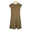 Etcetera  Pleated Dress With Pockets Cap Sleeves Tan Color Career Size 4 Photo 4