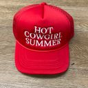 Hot Cowgirl Summer Trucker Hat Red Photo 0