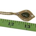 GF Vintage  Filigree Jade Teardrop Diamond Necklace Photo 6