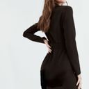 Jason Wu  Faux Suede Long Sleeve Belted Wrap Dress size medium NWT Black Mini Photo 1