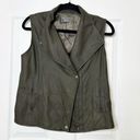 Vince  100% Leather Olive Green Moto Military Vest Size XS Photo 1