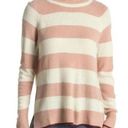 Lush Clothing Lush Women’s Sweater Striped Crewneck Mauve Cream Medium NWOT Photo 0