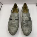 Latigo  Troop Gray Leather Buckle Slip On Oxford Loafer Size 8M Old Money Grandma Photo 7