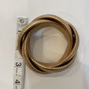 Twisted Gold-Tone Herringbone Chain  Bangle Bracelet EUC OS Unbranded Slip On Photo 4