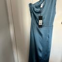 Elliatt Cocktail Dress Blue One Shoulder Ruched NWT Photo 7