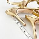 Kate Spade Gold Leather Bow Accent Open Toe Heels Photo 6