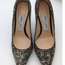 Jimmy Choo Romy gold glitter 100mm heel pumps EU 36 Photo 2