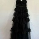 Betsy and Adam  Black Tiered Ruffle Mesh Dress 6 NWOT Photo 1