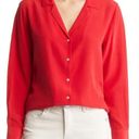 Tommy Bahama  100% Silk Blouse Women’s Medium Red Work Office Holidays Christmas Photo 0