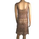 Solitaire  Ravi Khosla Tan Lace Boho Crochet Knee Length Coverup Dress Womens S Photo 1