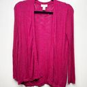 The Loft  Silk Ramie Blend Long Sleeve Open Front Women's Pink Cardigan Size Medium Photo 0