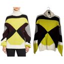 ALC Frank A.L.C. Angelou Sweater Yellow Black White Colorblock Turtleneck Long Sleeve Top Photo 1