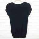 a.n.a . Black Short Sleeve Scoop Neck Chunky Knit Sweater Top Pullover Size XS Photo 3