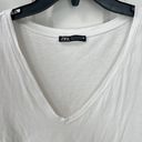 ZARA White V Neck Top Size L Photo 3