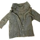 Caratere Charcoal Silver Metallic Fluffy Cardigan and turtle neck set size large Photo 0