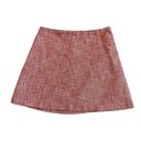 Wilfred  Aritzia Tweed Mini Skirt Coral Cotton Fully Lined Size Small Women's Photo 0