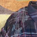 Dress Barn NWT  Black Floral Plaid Flannel Long Sleeve Button Down Dress Size 6 Photo 1