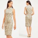 J. McLaughlin  Liz Sheath Dress M Jaguar Neutral Animal Print Faux Suede Autumn Photo 3