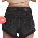 One Teaspoon One X  High Waisted Bandit Black Distressed Relaxed Button Fly Shorts Photo 9