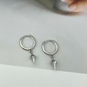 Star Dangle Drop Earrings for Men Women,Punk Hip Hop Earrings Silver Photo 2