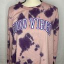 Mighty fine  Good Vibes Pink Purple Tie Dye Crew neck Sweatshirt Sz L Photo 1