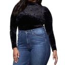 Good American NWT  Velvet Turtleneck Long-sleeve Black Bodysuit 3X Photo 0