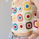 Pink Lily Colorful Crochet crop top tank flowy coverup swimsuit beach granny squares Photo 5