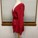 CAbi L //  Red Cabaret Ribbed Wrap Belted Cardigan Sweater Photo 6