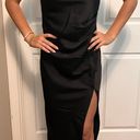 Hello Molly Satin Black Slip Dress Photo 1