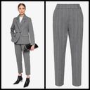 ANINE BING 💕💕 Becky Trouser Pant ~ Straight Leg High Waisted Grey Fishbone 36 Photo 1