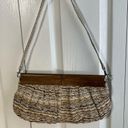 Sondra Roberts SR2  Wooden Trim Weave Clutch Photo 2